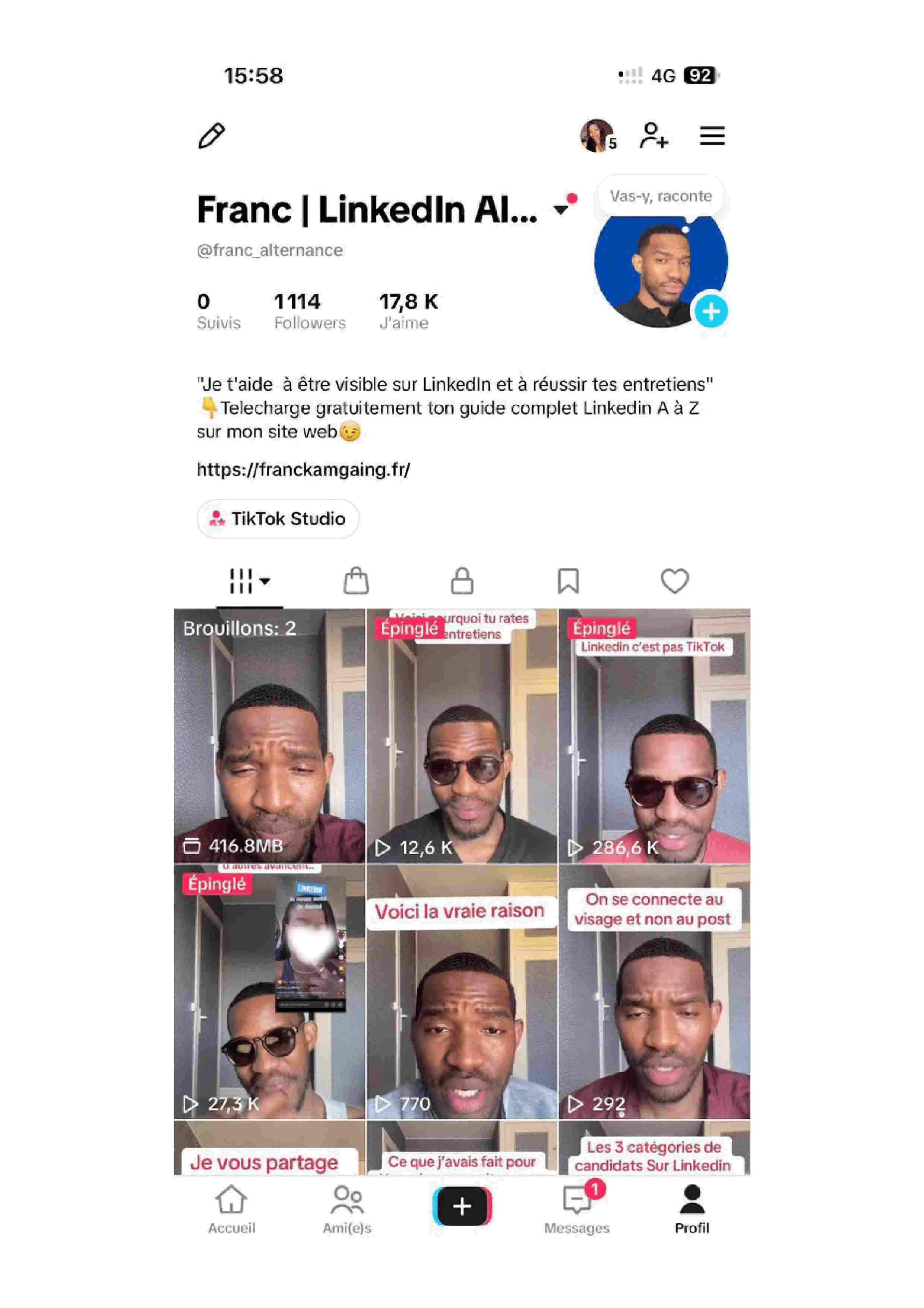Profil TikTok @franc_alternance
